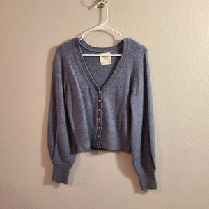 Abercrombie & Fitch Blue Dot Knit Cardigan